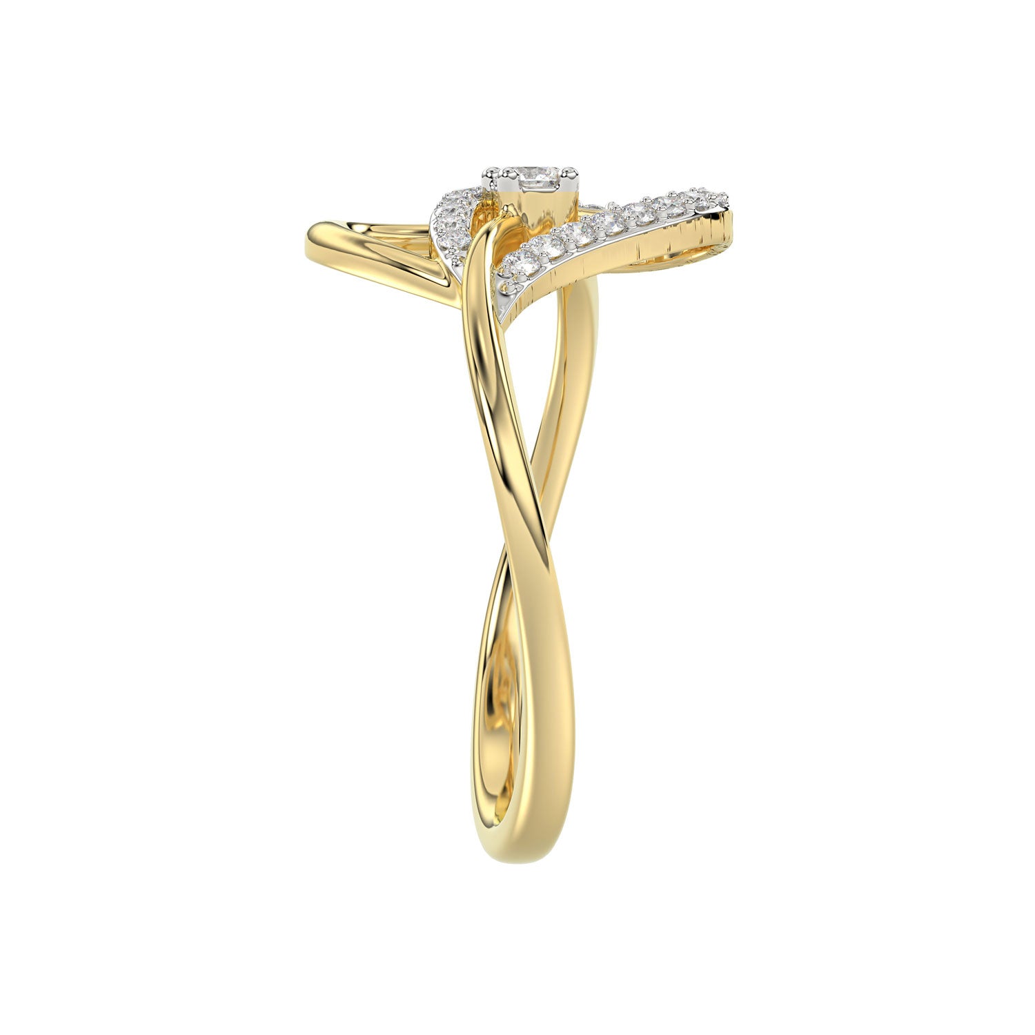 LADIES RING 0.15CT ROUND DIAMOND 10K YELLOW GOLD