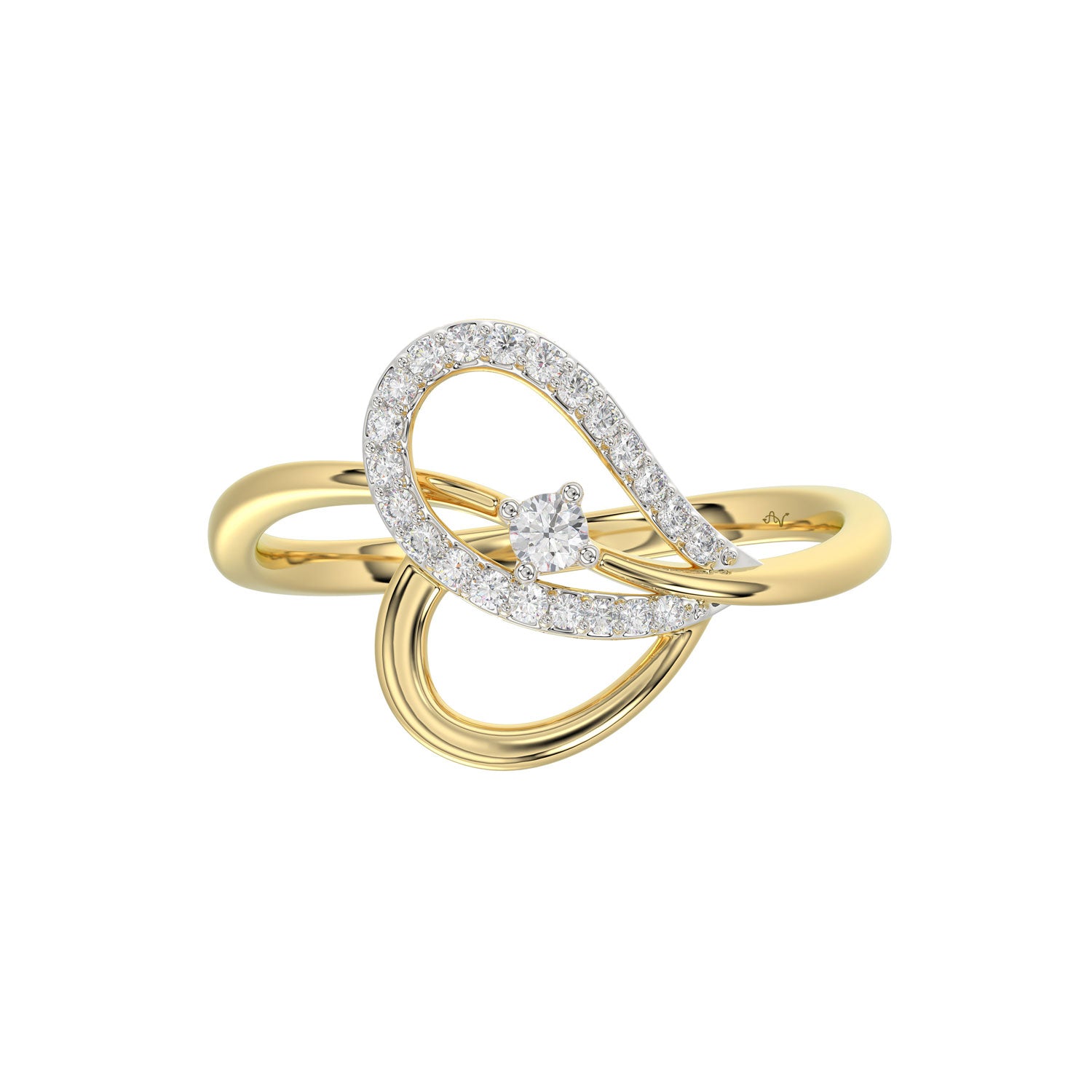 LADIES RING 0.15CT ROUND DIAMOND 10K YELLOW GOLD