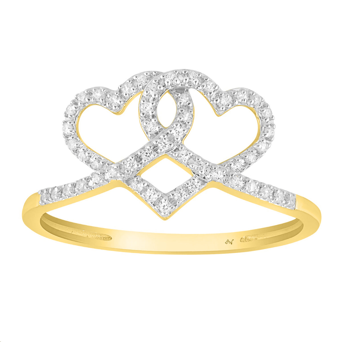 LADIES RING 0.15CT ROUND DIAMOND 10K YELLOW GOLD
