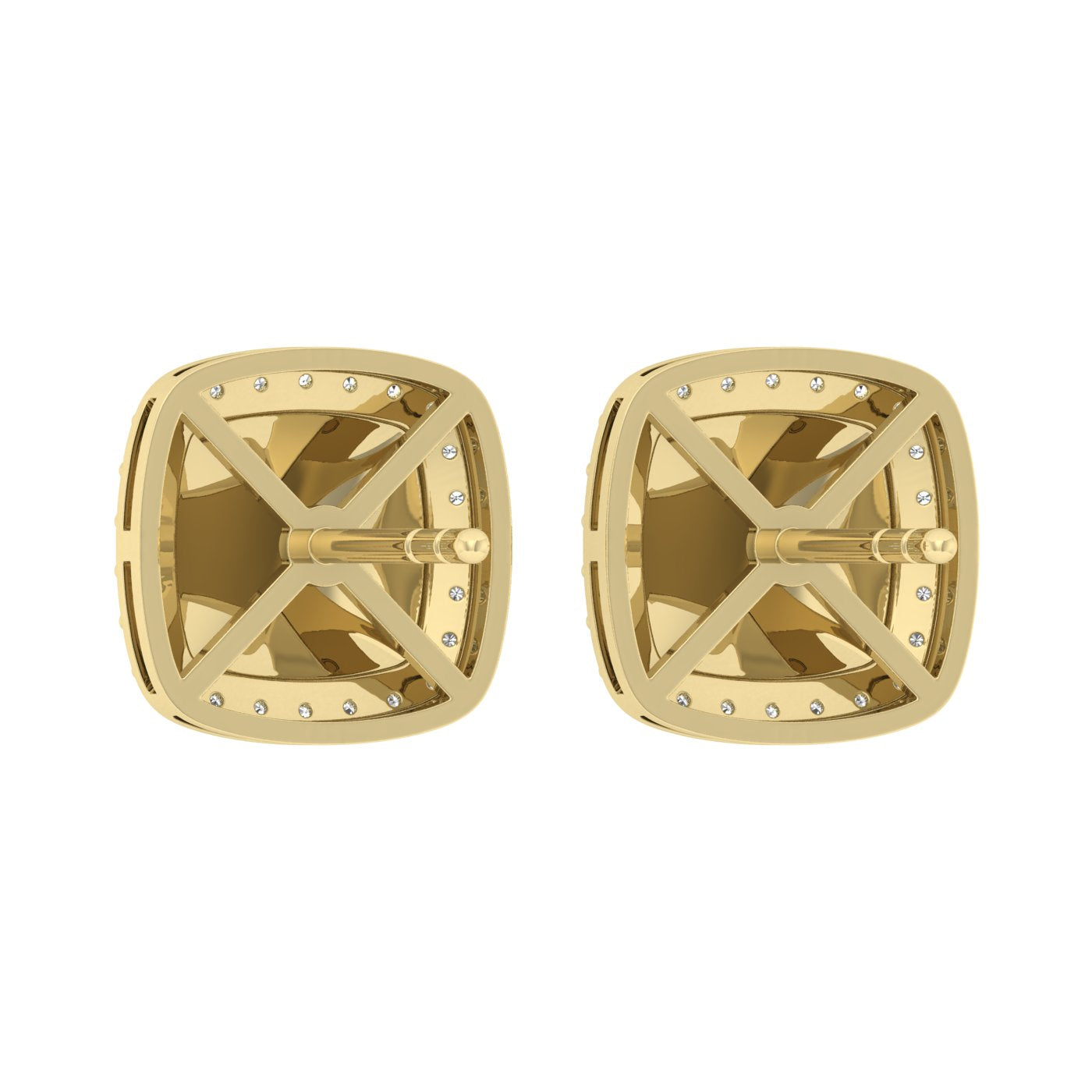 �Ladies Nugget Halo Fashion Earrings 0.25Ct Round Diamond 10K Yellow Gold � Fashionable Women�S Jewelry Gift