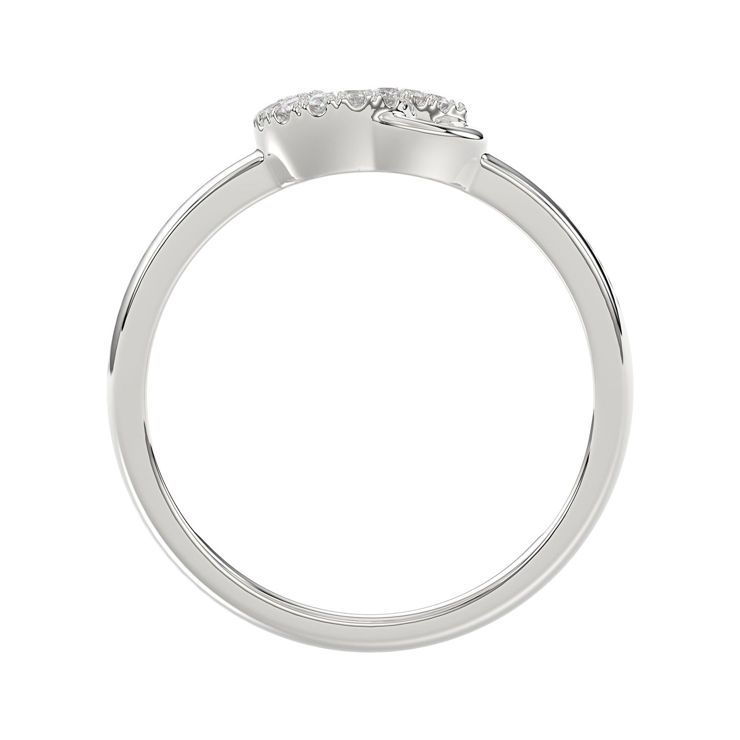 Ladies Lucky Horseshoe Fashion Ring 0.10Ct Round Diamond Sterling Silver White � Double Horseshoe Fashion Jewelry