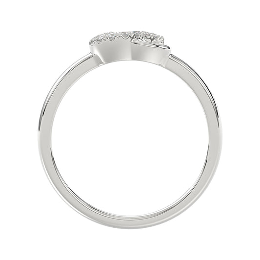 Ladies Lucky Horseshoe Fashion Ring 0.10Ct Round Diamond Sterling Silver White � Double Horseshoe Fashion Jewelry