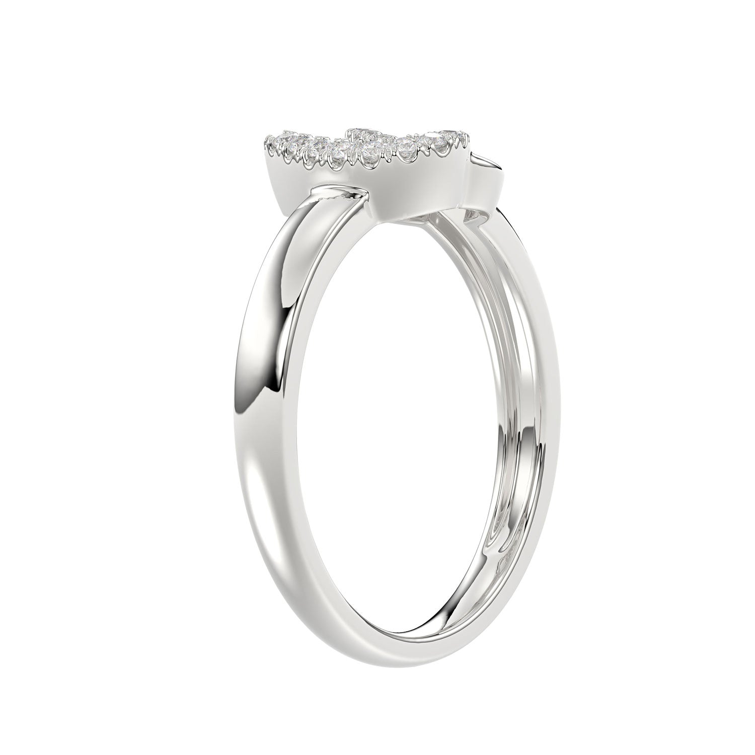 Ladies Lucky Horseshoe Fashion Ring 0.10Ct Round Diamond Sterling Silver White � Double Horseshoe Fashion Jewelry