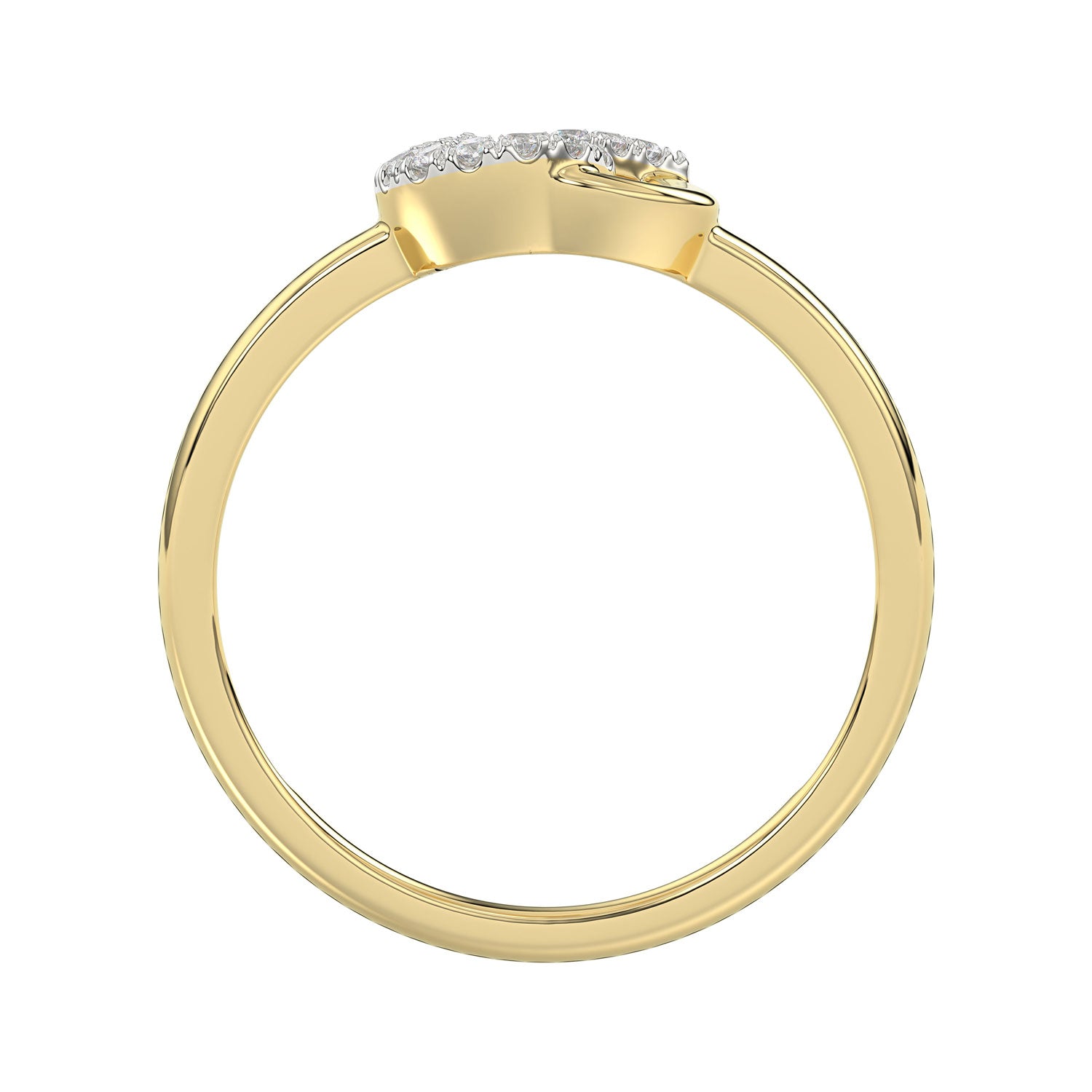 LADIES RING 0.10CT ROUND DIAMOND 10K YELLOW GOLD