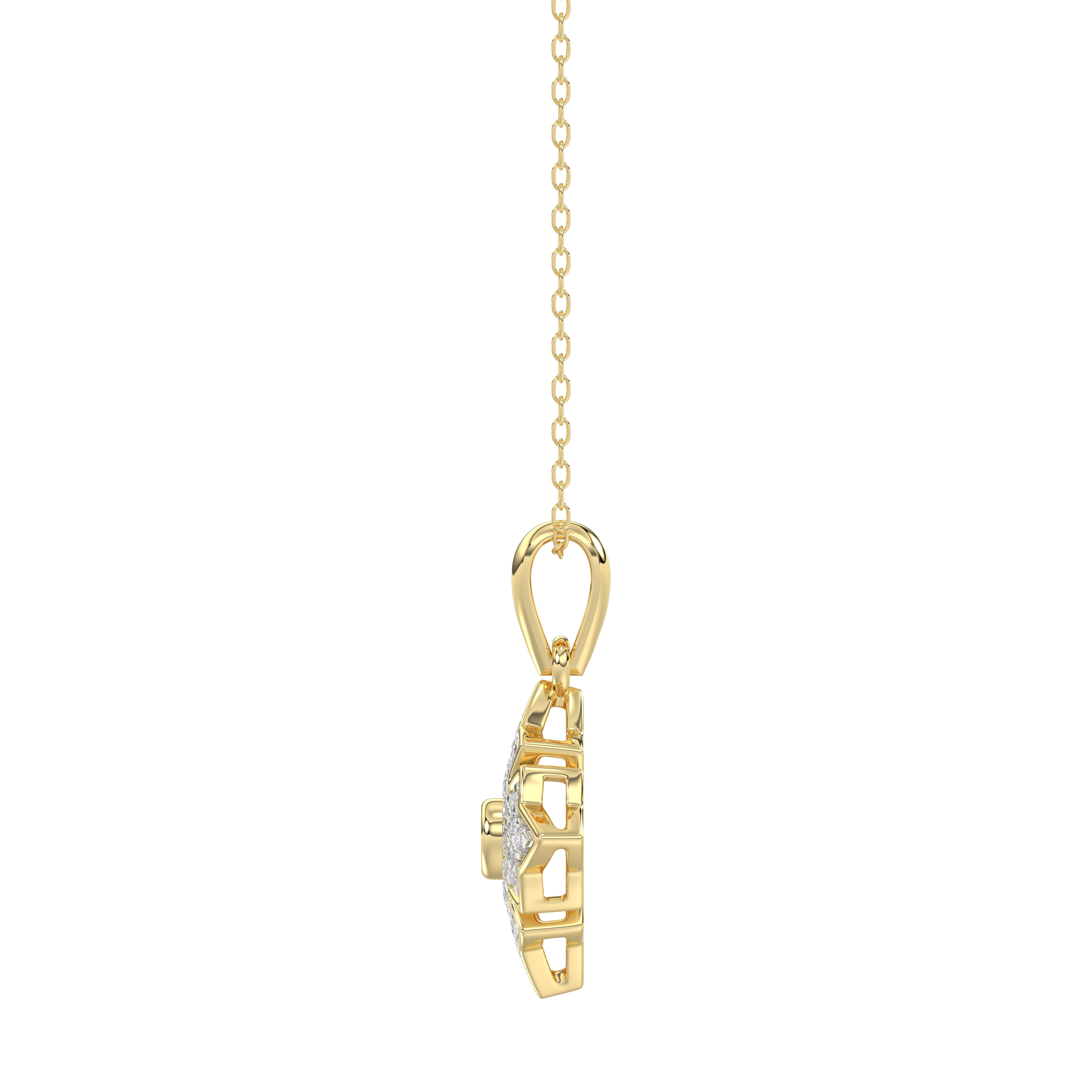 LADIES PENDANT 0.25CT ROUND DIAMOND 10K YELLOW GOLD