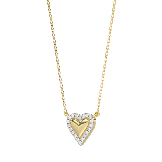LADIES NECKLACE 0.10CT ROUND DIAMOND 10K YELLOW GOLD