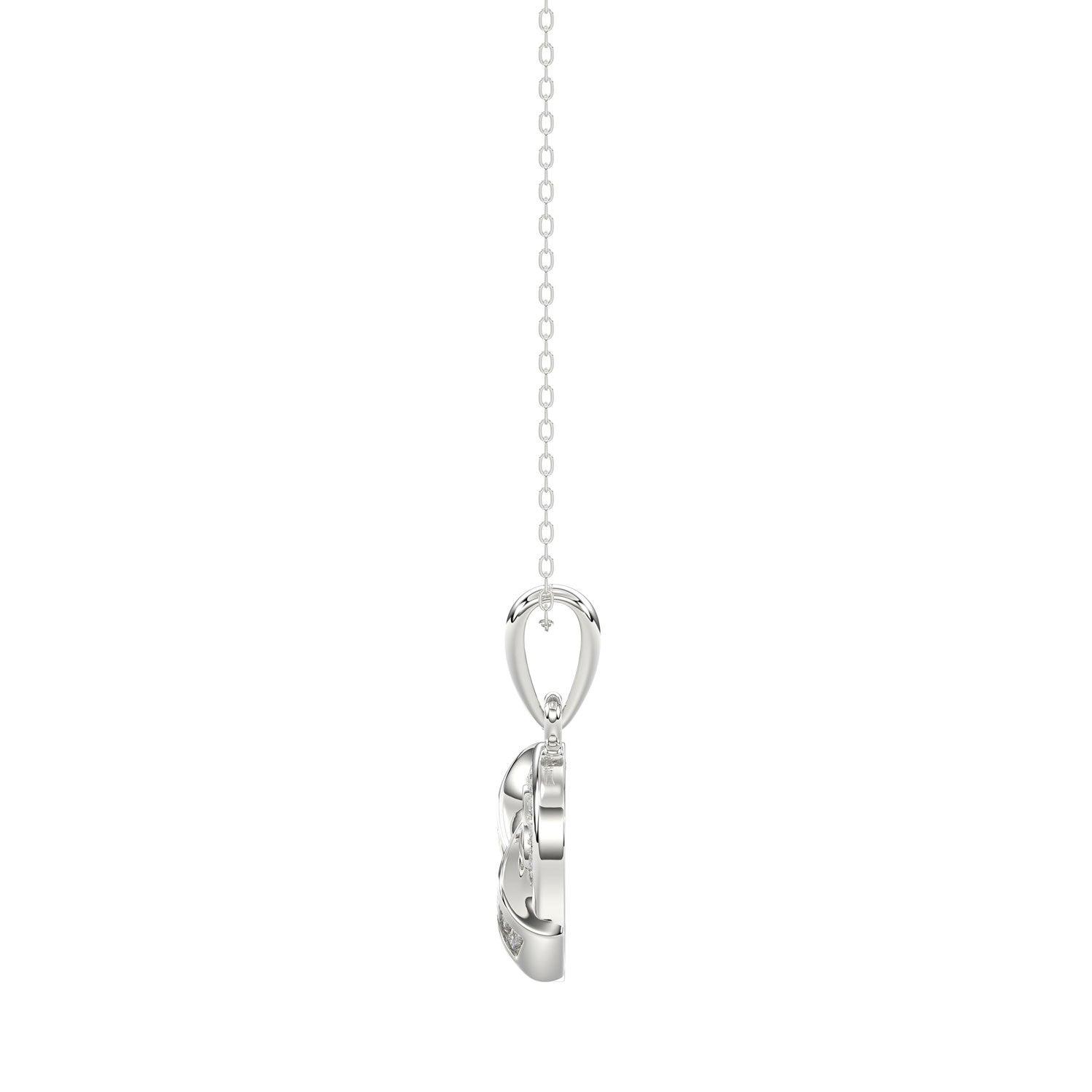 Elegant 0.15Ct Round & Baguette Diamond Pendant In Sterling Silver Ladies Fine Jewelry With Chain