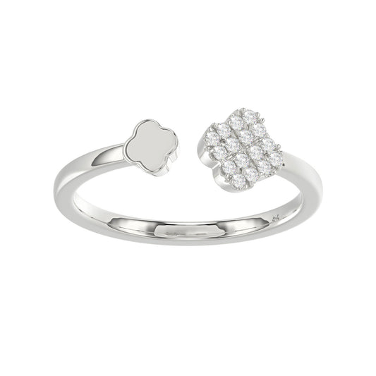 Sterling Silver Diamond Fashion Ring For Women 0.10 Ct Round Cut Elegant Ladies Ring