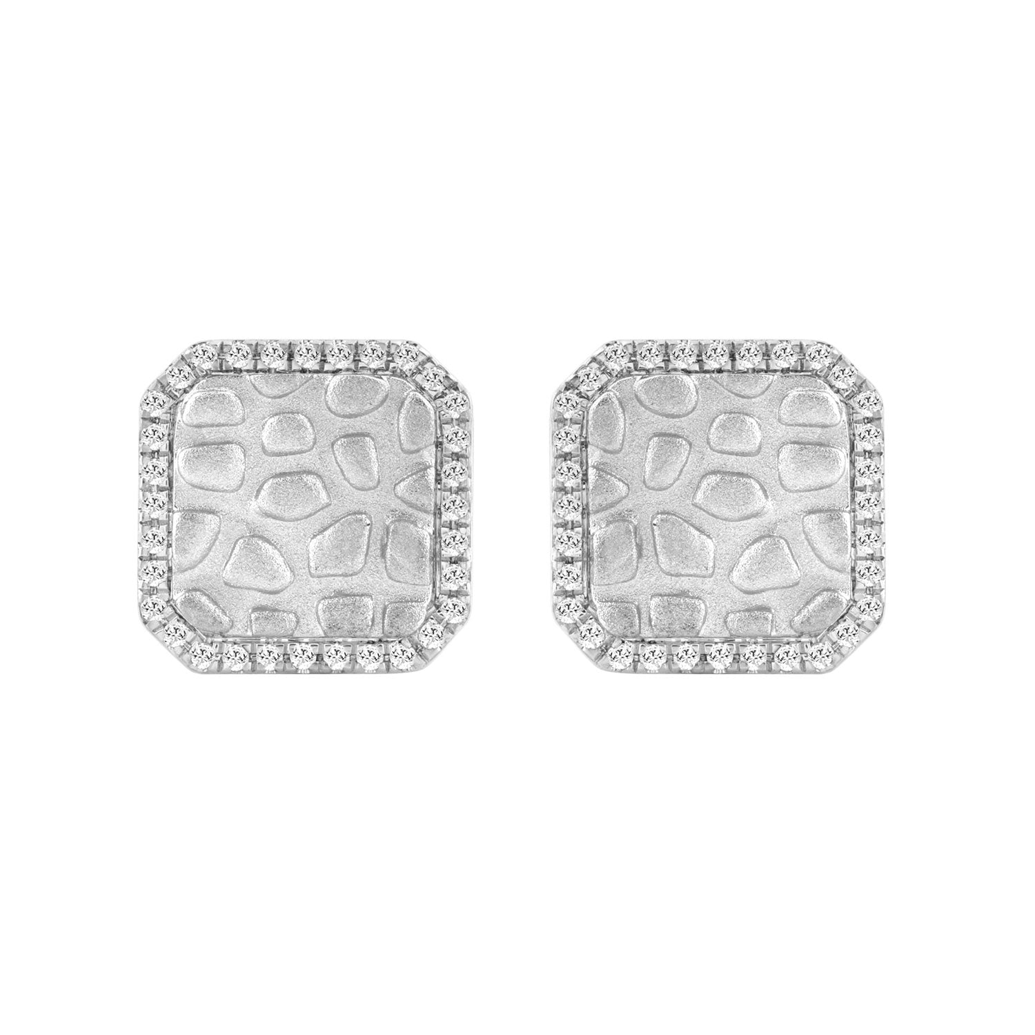 0.16 Ct Round Diamond Halo Earrings For Women Sterling Silver Stylish Jewelry Gift
