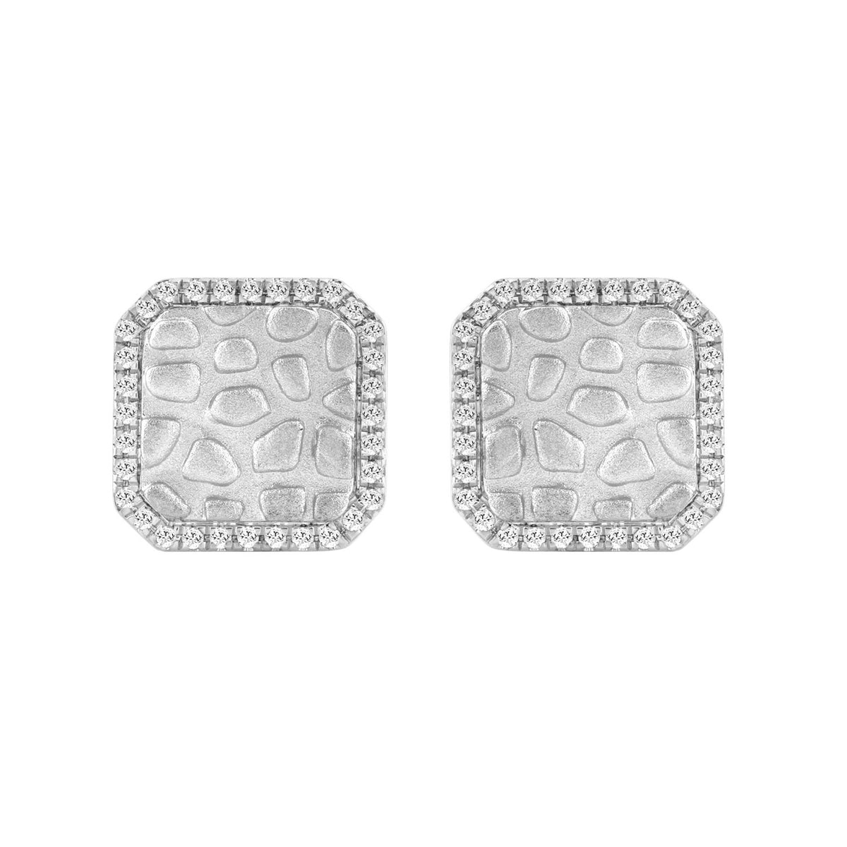 0.16 Ct Round Diamond Halo Earrings For Women Sterling Silver Stylish Jewelry Gift