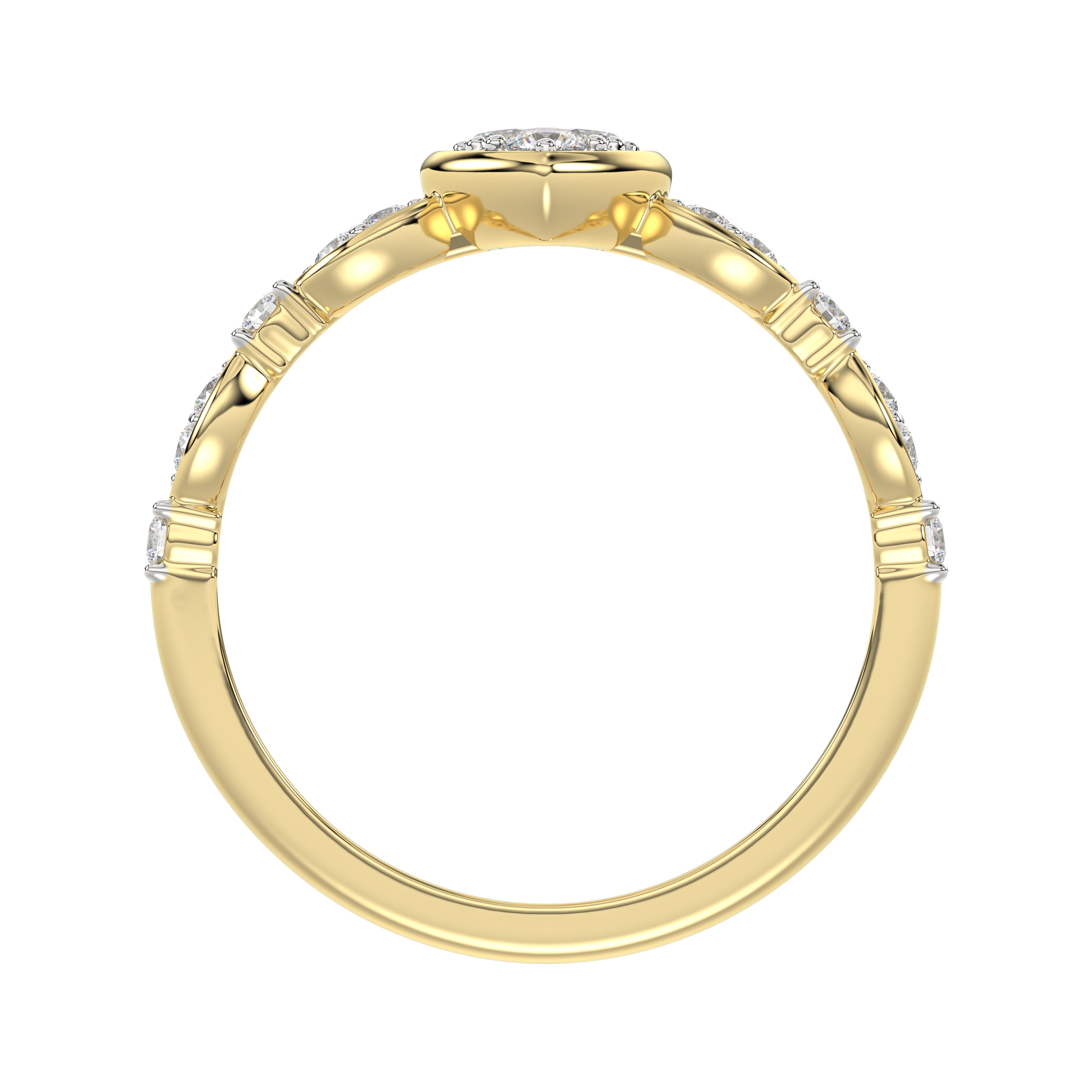 LADIES RING 0.25CT ROUND DIAMOND 10K YELLOW GOLD