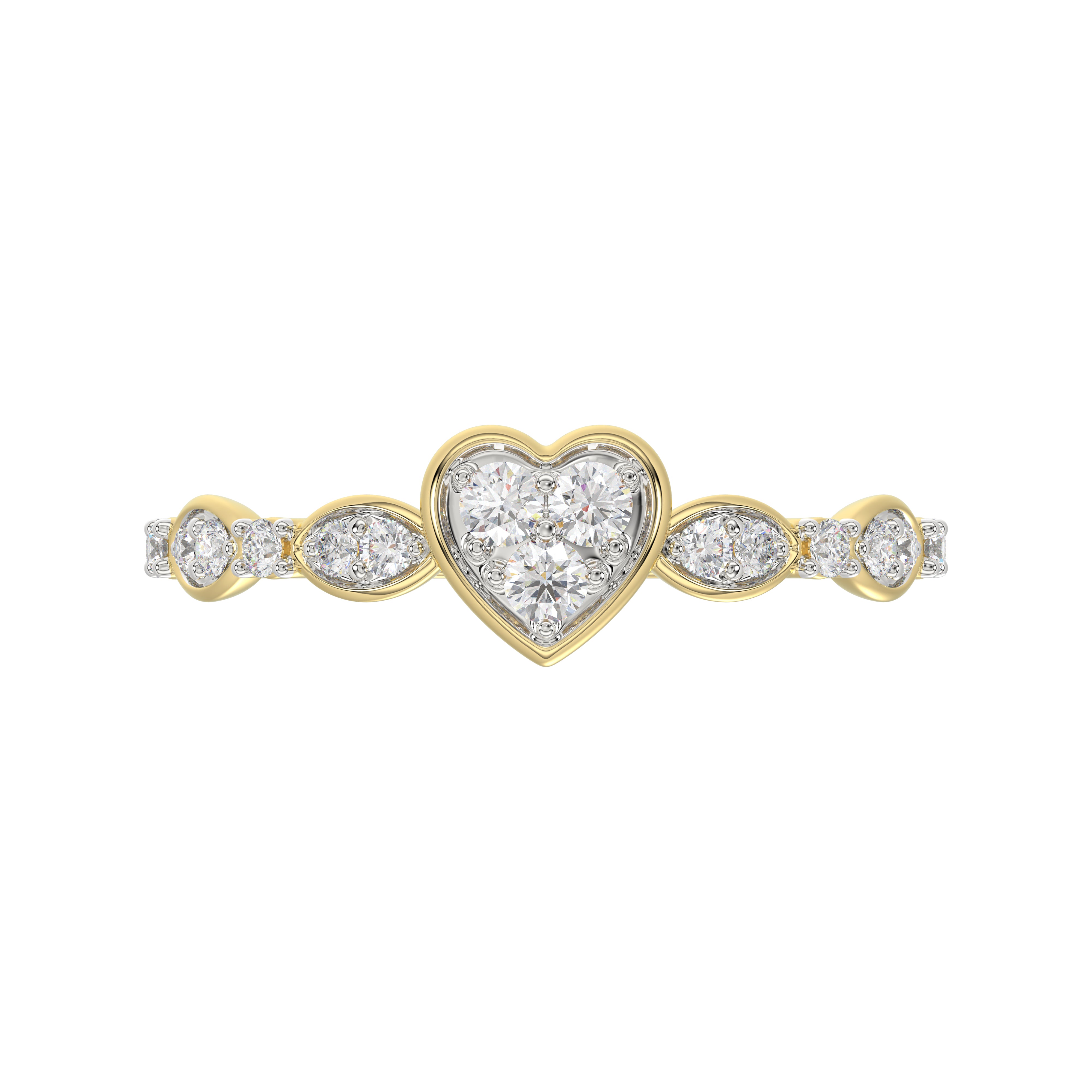 LADIES RING 0.25CT ROUND DIAMOND 10K YELLOW GOLD
