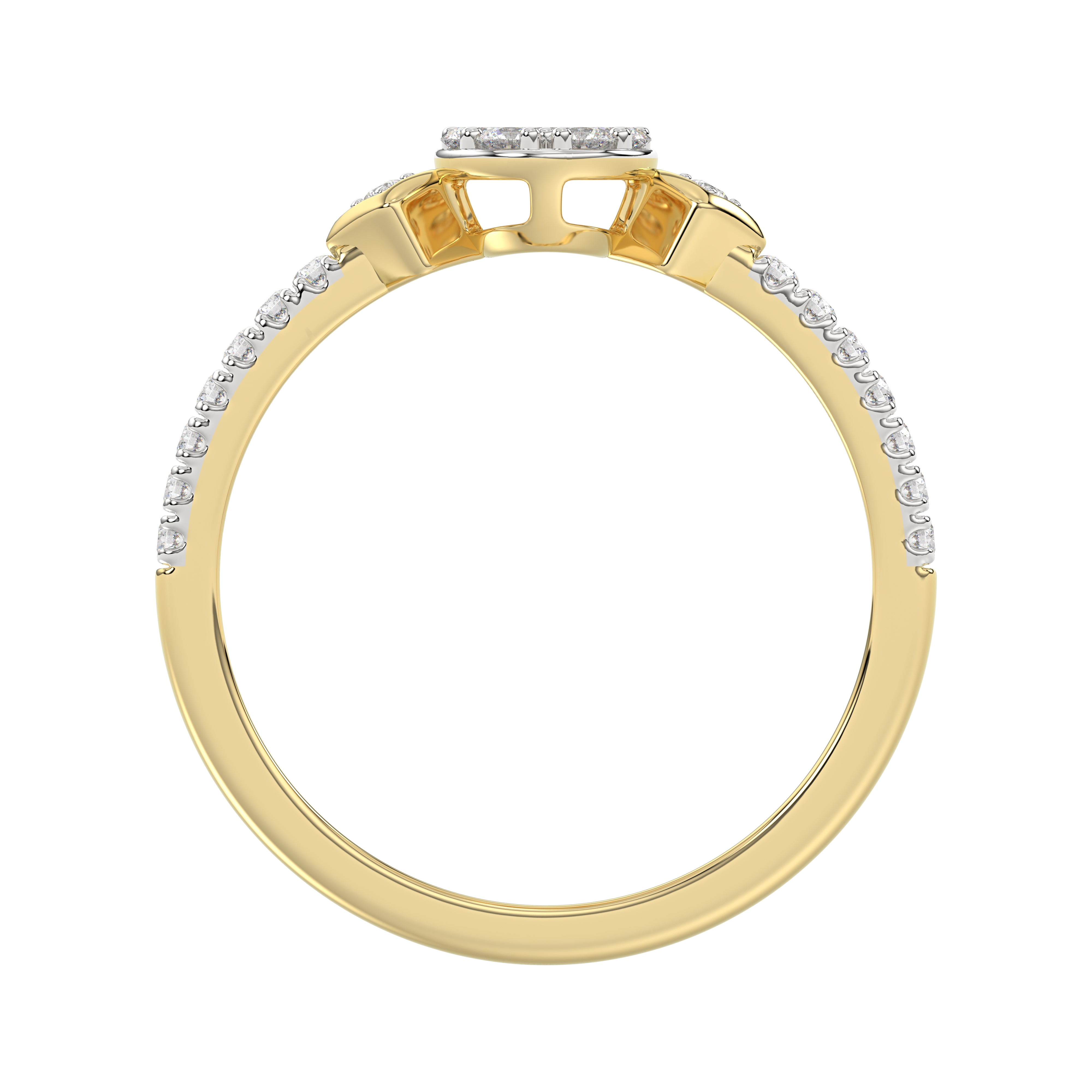 LADIES RING 0.33CT ROUND DIAMOND 10K YELLOW GOLD
