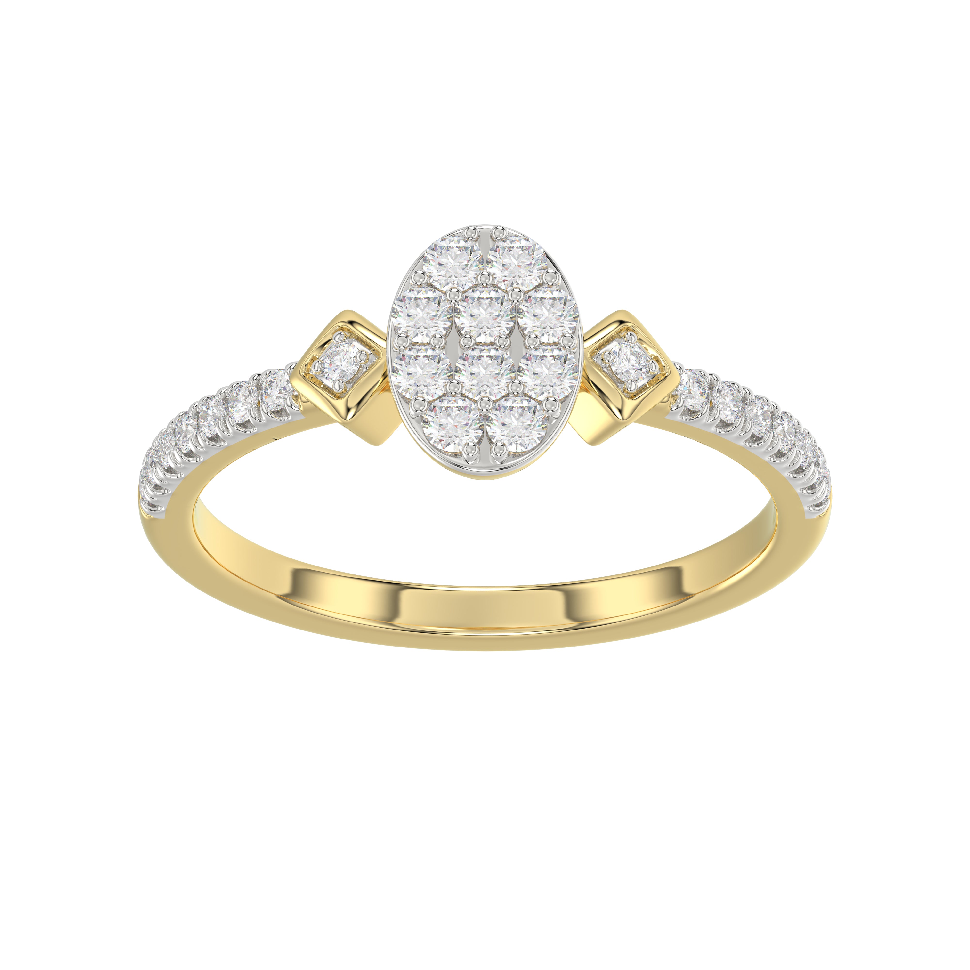 LADIES RING 0.33CT ROUND DIAMOND 10K YELLOW GOLD