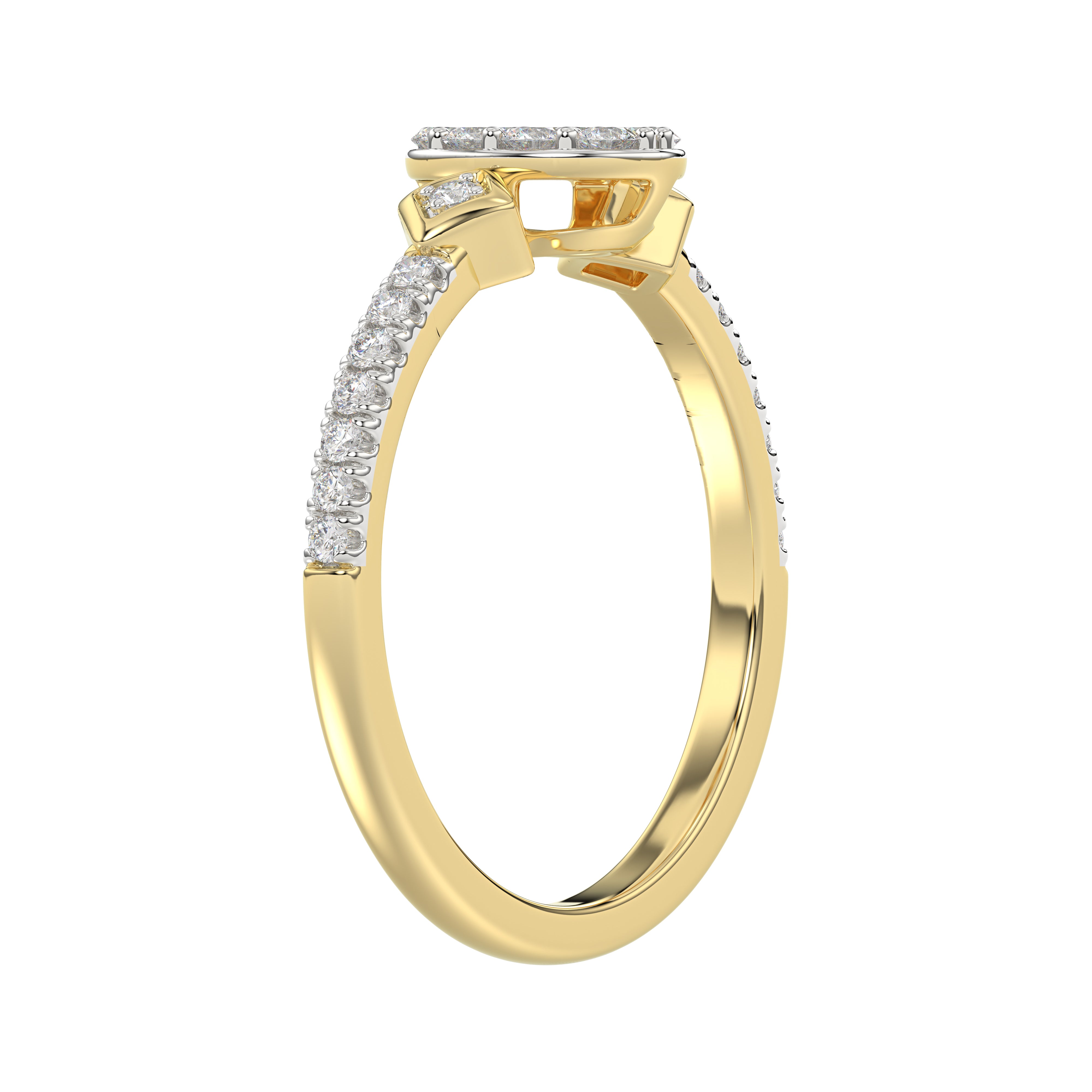 LADIES RING 0.33CT ROUND DIAMOND 10K YELLOW GOLD