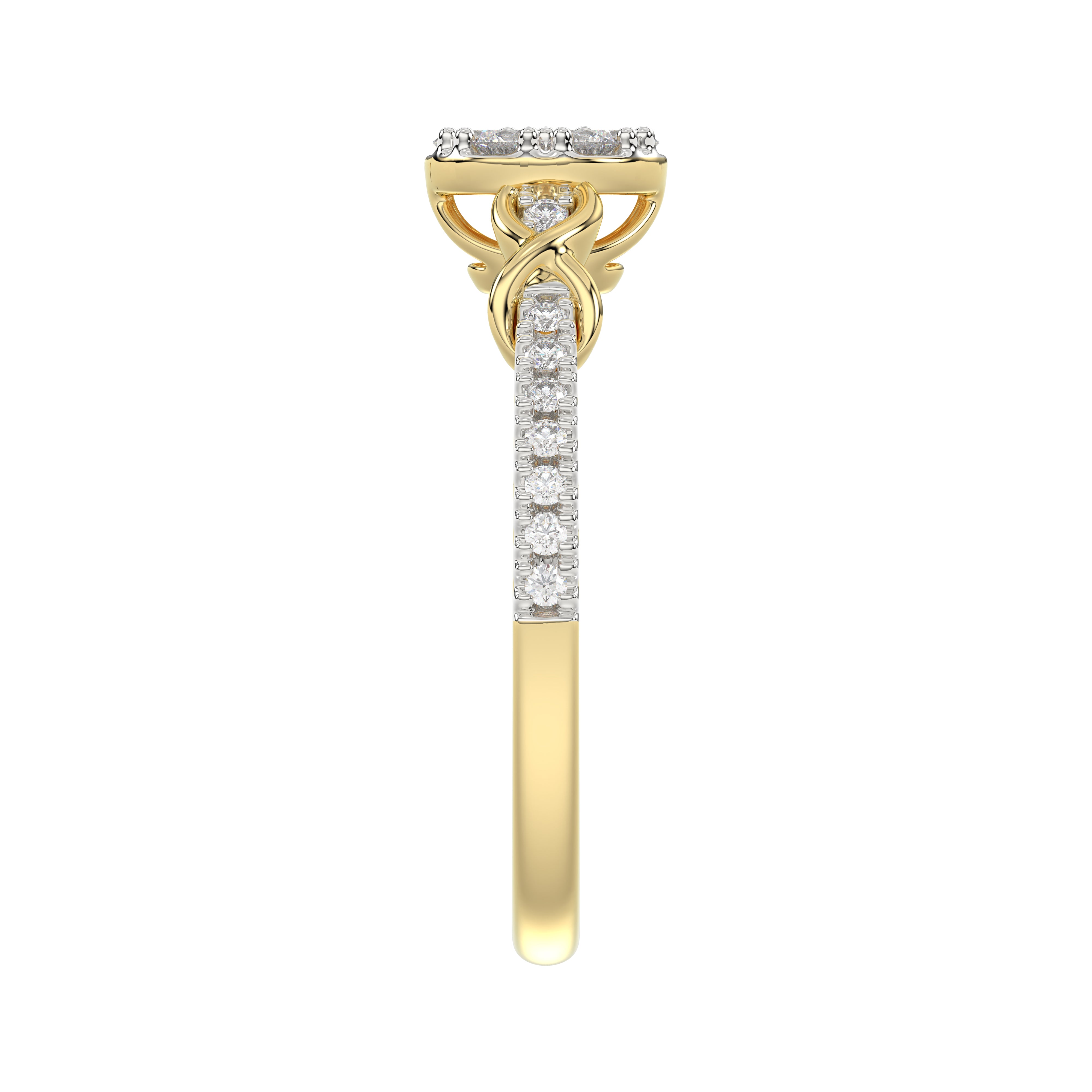 LADIES RING 0.33CT ROUND DIAMOND 10K YELLOW GOLD