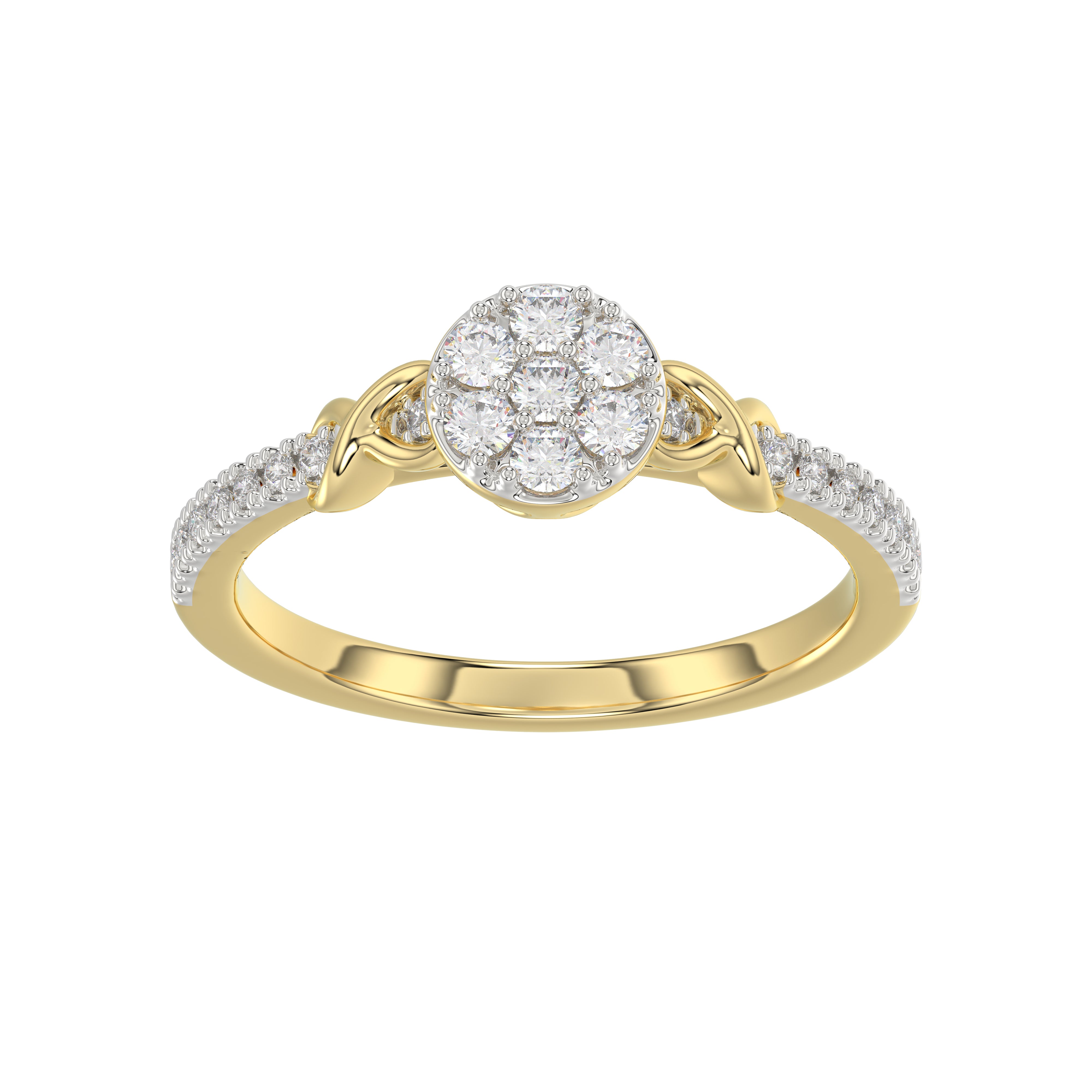 LADIES RING 0.33CT ROUND DIAMOND 10K YELLOW GOLD