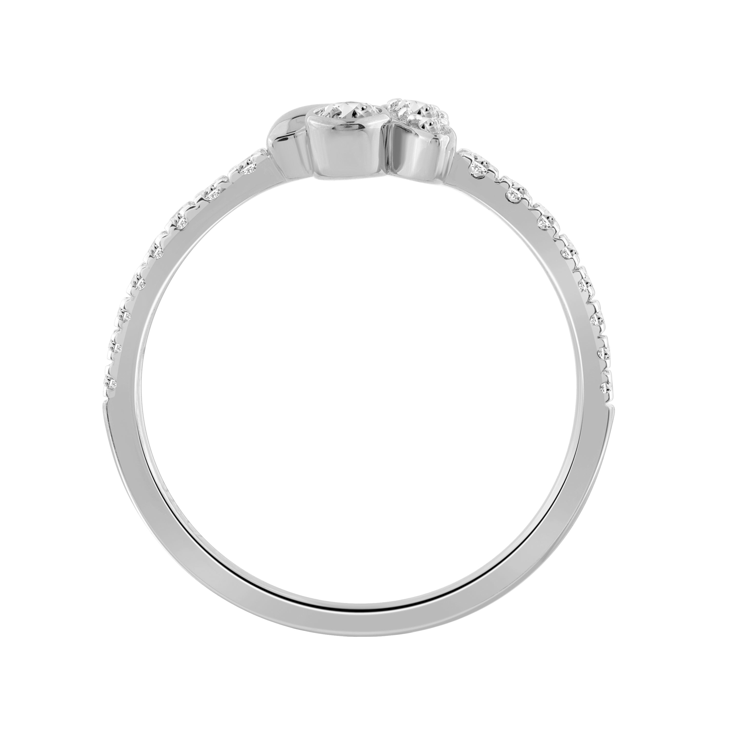 Elegance Ladies Round Diamond Cluster Fashion Ring In 10K White Gold – Marquise Design