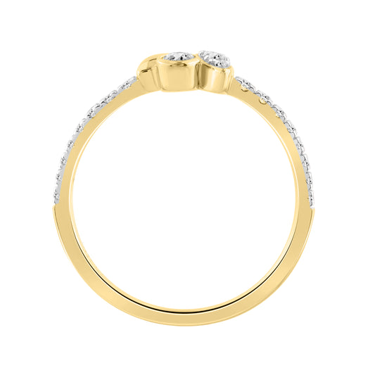 Elegance Ladies Round Diamond Cluster Fashion Ring In 10K Yellow Gold � Marquise Design