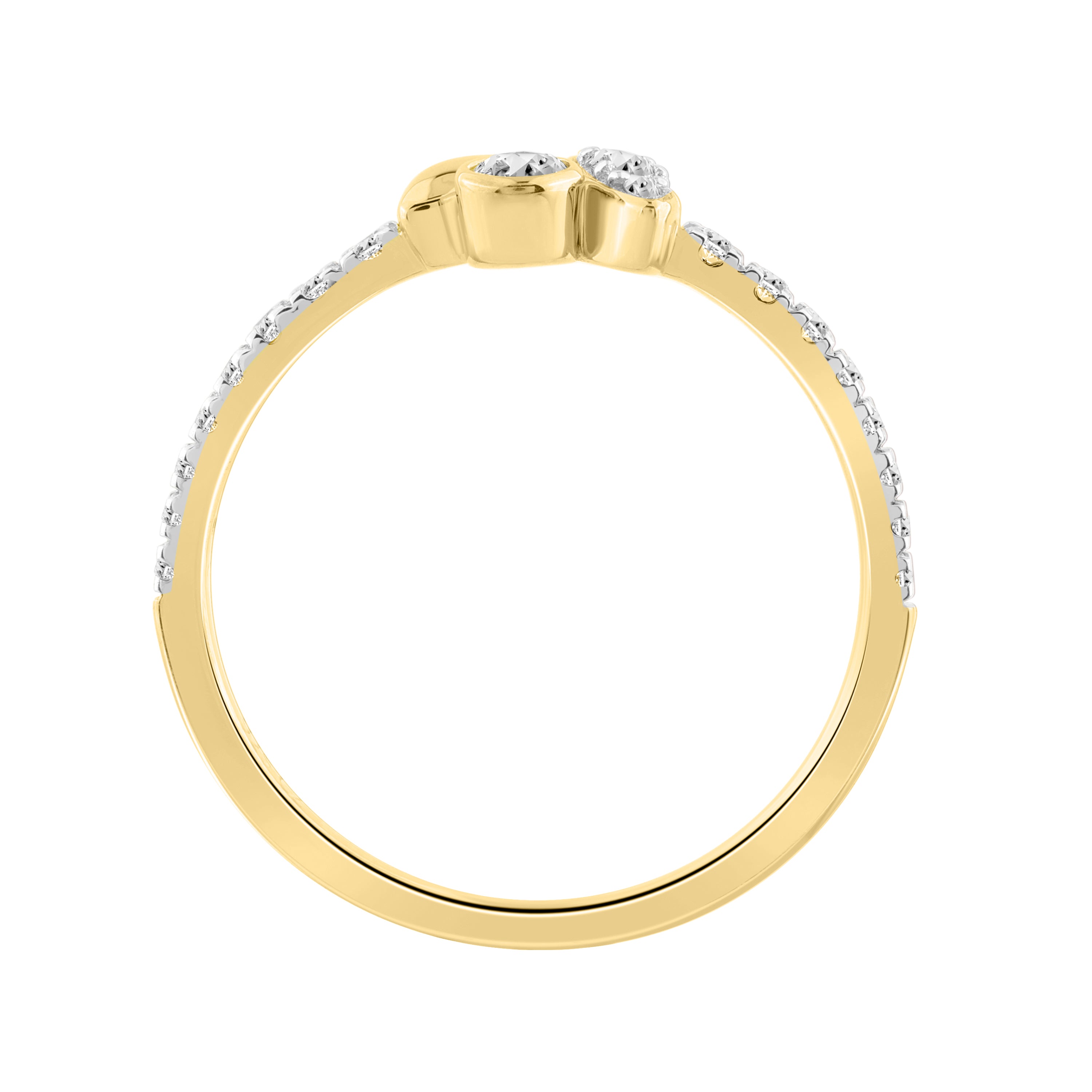 Elegance Ladies Round Diamond Cluster Fashion Ring In 10K Yellow Gold � Marquise Design
