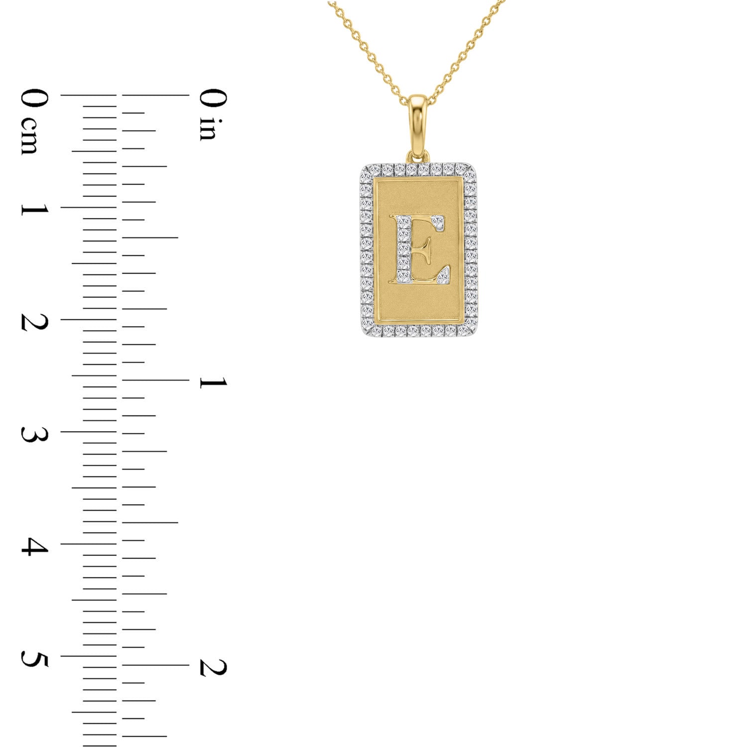 10K Yellow Gold letter 'E' Fashion Pendant With Chain - 0.20 CT Round Diamond Ladies Jewelry Gift