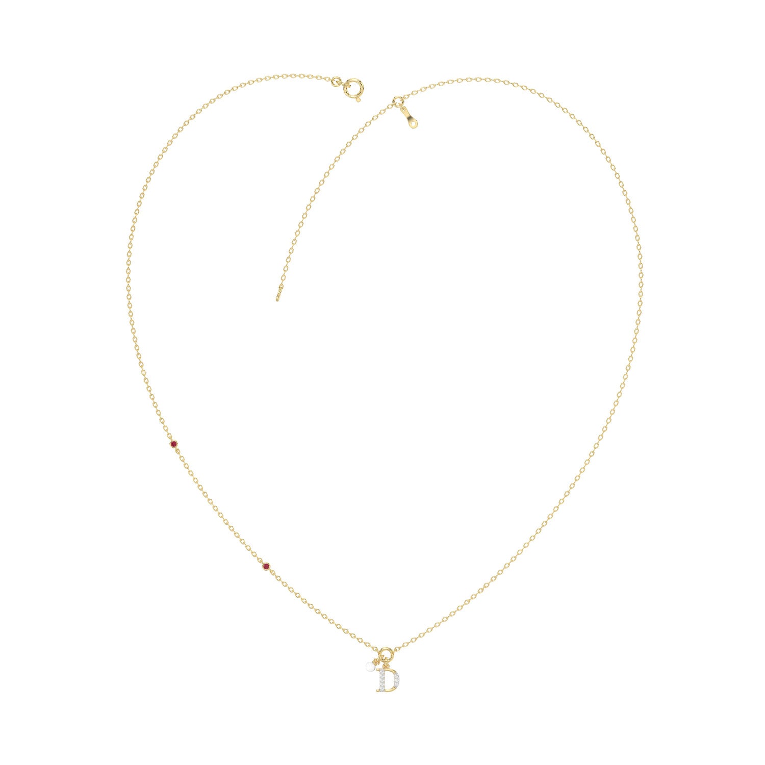 LADIES NECKLACE 0.10CT ROUND DIAMOND 10K YELLOW GOLD