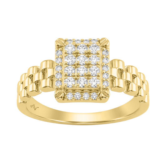 0.50Ct Round Diamond Men’S Ring In 10K Yellow Gold Luxury Men’S Jewelry