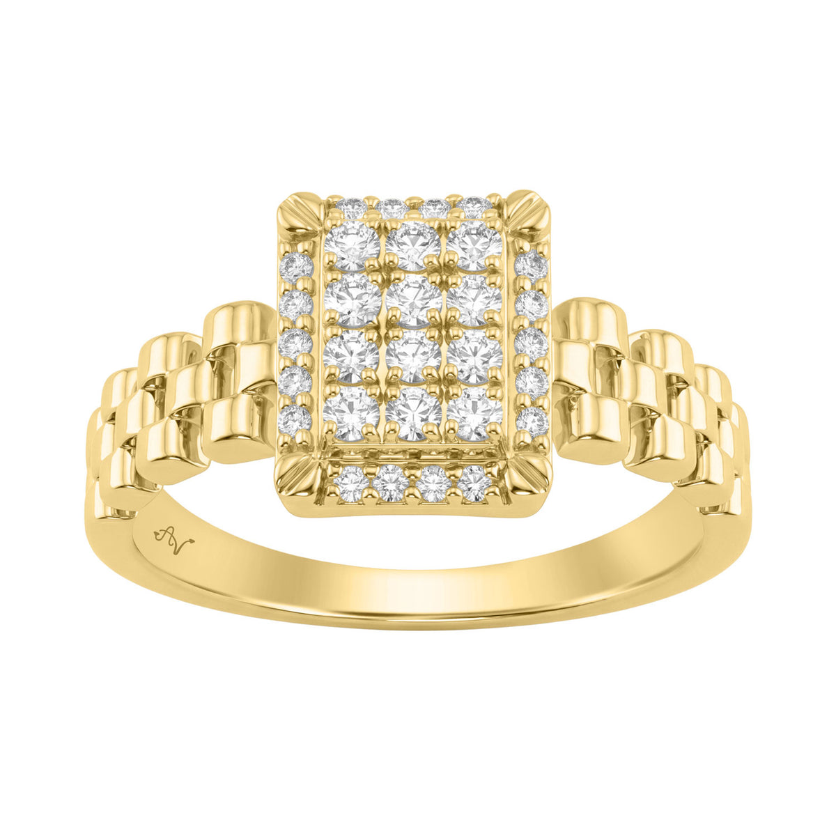 0.50Ct Round Diamond Men’S Ring In 10K Yellow Gold Luxury Men’S Jewelry