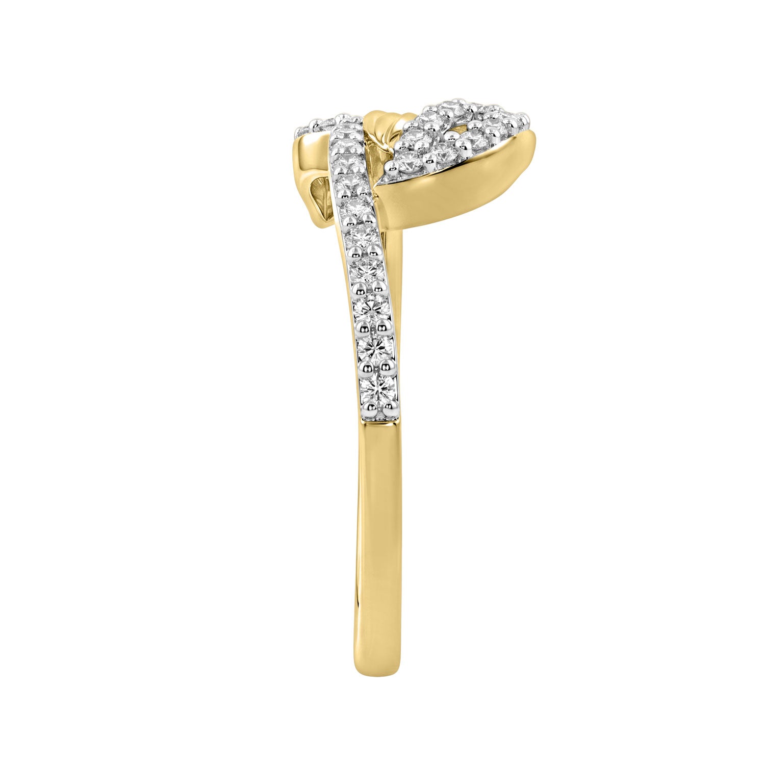 Classic Ladies 10K Yellow Gold Diamond Fashion Ring  0.20Ct Round Diamond