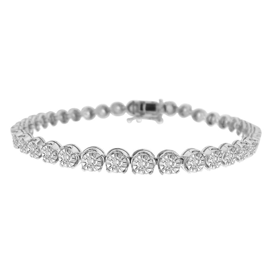 LADIES BRACELET 2.00CT ROUND DIAMOND  STERLING SILVER/WHITE