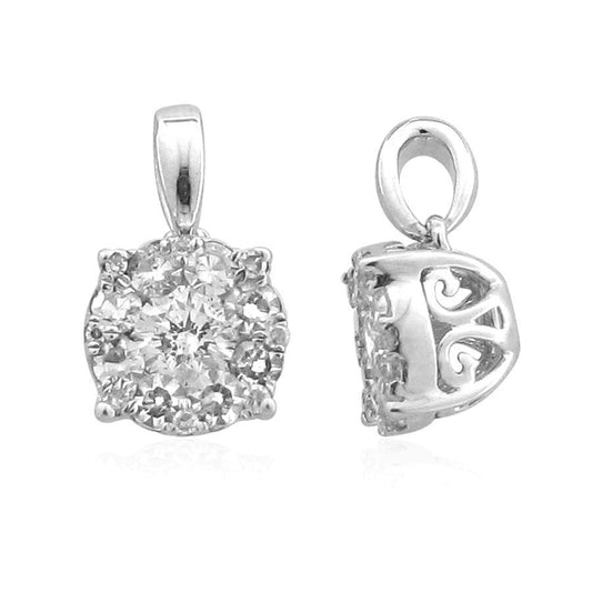 LADIES PENDANT 0.50CT ROUND DIAMOND 14K WHITE GOLD