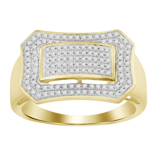 MEN'S RING 0.50CT ROUND DIAMOND 10K YELLOW GOLD