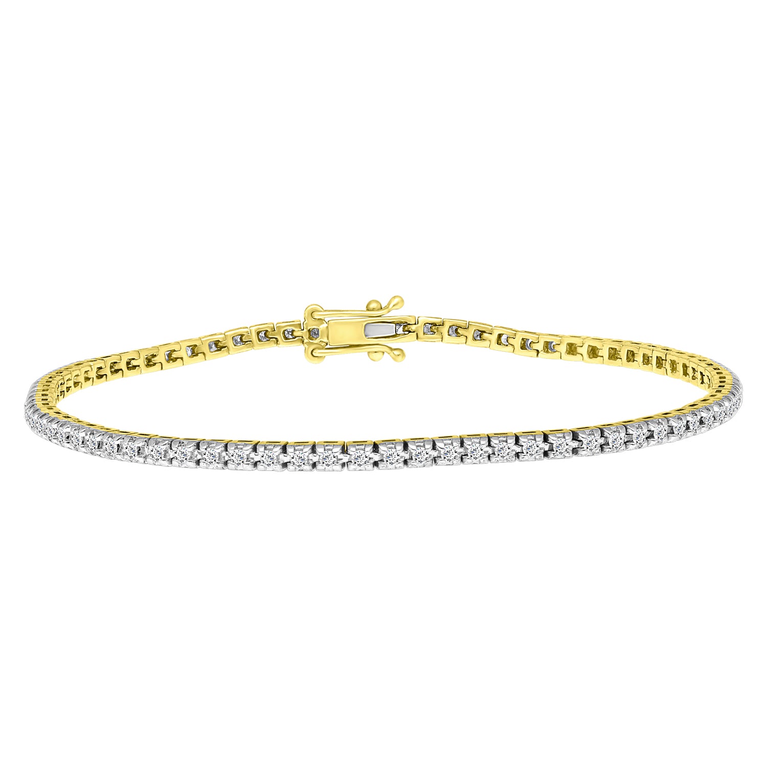 LADIES  BRACELET 1.00CT ROUND DIAMOND 14K YELLOW GOLD(SI QUALITY)