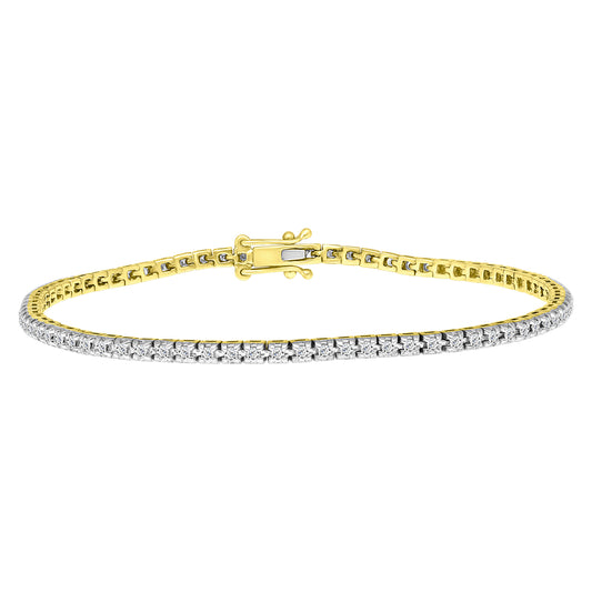 LADIES  BRACELET 1.00CT ROUND DIAMOND 14K YELLOW GOLD(SI QUALITY)