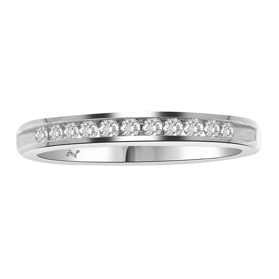 LADIES BAND 0.15CT ROUND DIAMOND 14K WHITE GOLD (SI QUALITY)