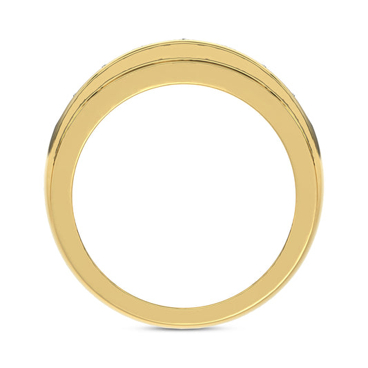 MEN'S BAND 1.00CT ROUND DIAMOND 10K YELLOW GOLD