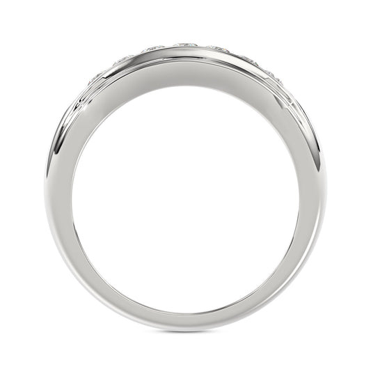 MEN'S BAND 0.50CT ROUND DIAMOND 10K WHITE GOLD