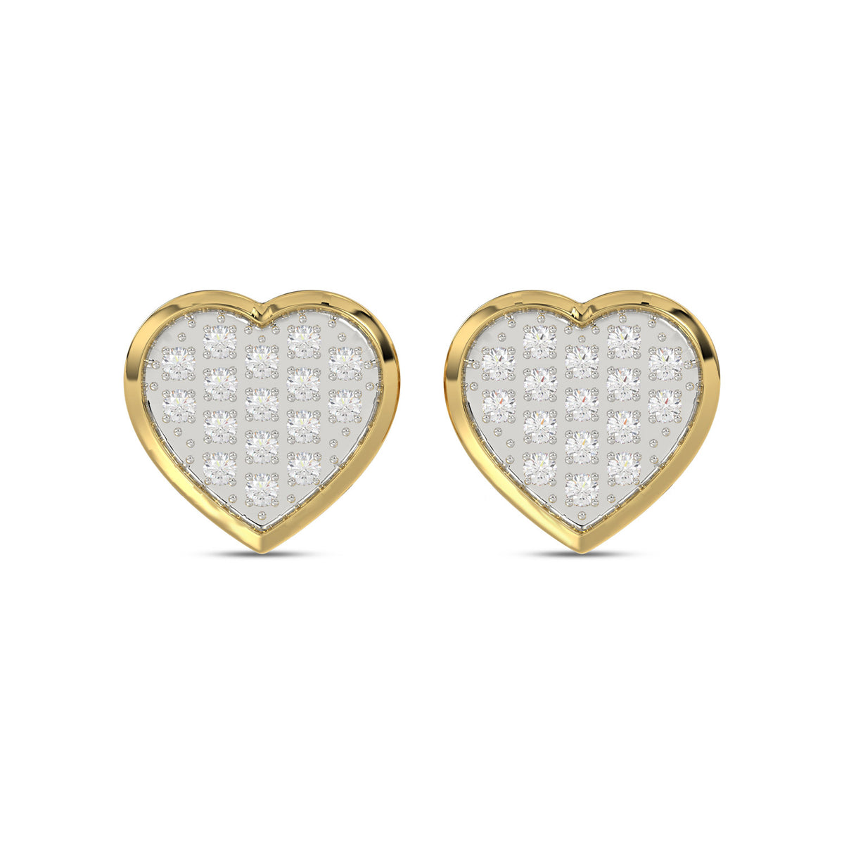MEN'S HEART YUVA EARRING 0.10CT ROUND DIAMOND 10K YELLOW GOLD