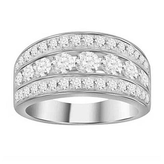 LADIES RING 2.00CT ROUND DIAMOND 14K WHITE GOLD (SI QUALITY)