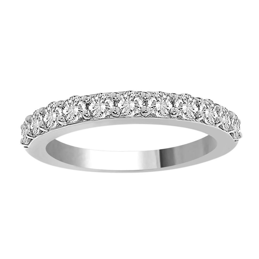 LADIES BAND 0.75CT ROUND DIAMOND 14K WHITE GOLD