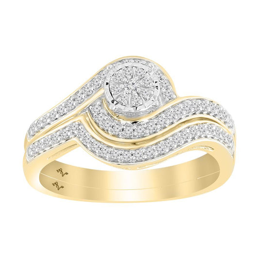 LADIES BRIDAL RING 0.33CT ROUND DIAMOND 10K YELLOW GOLD
