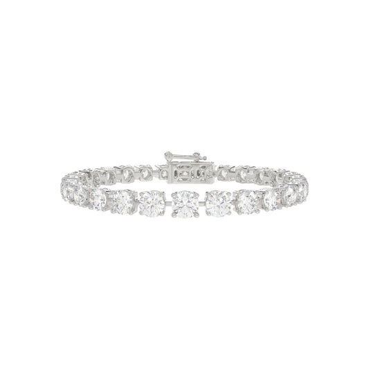 LADIES BRACELET 6 1/2CT ROUND DIAMOND 14K WHITE GOLD
