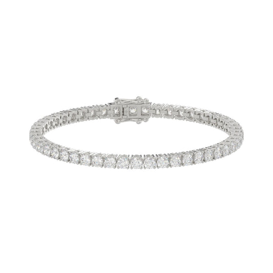 LADIES BRACELET 7CT ROUND DIAMOND 14K WHITE GOLD