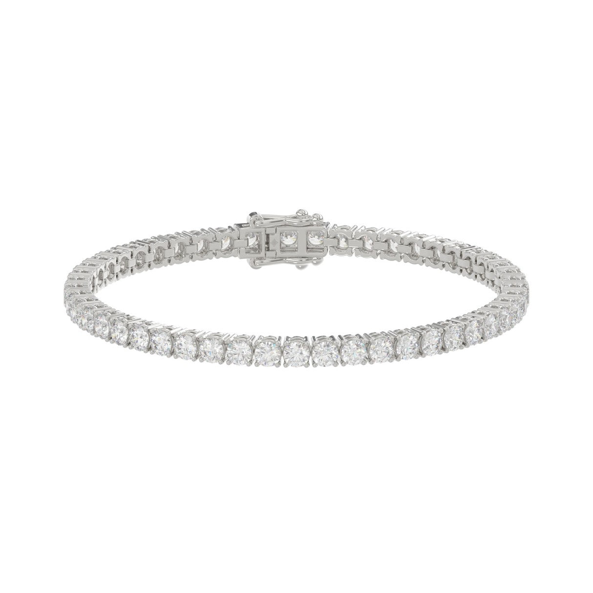 LADIES BRACELET 7CT ROUND DIAMOND 14K WHITE GOLD