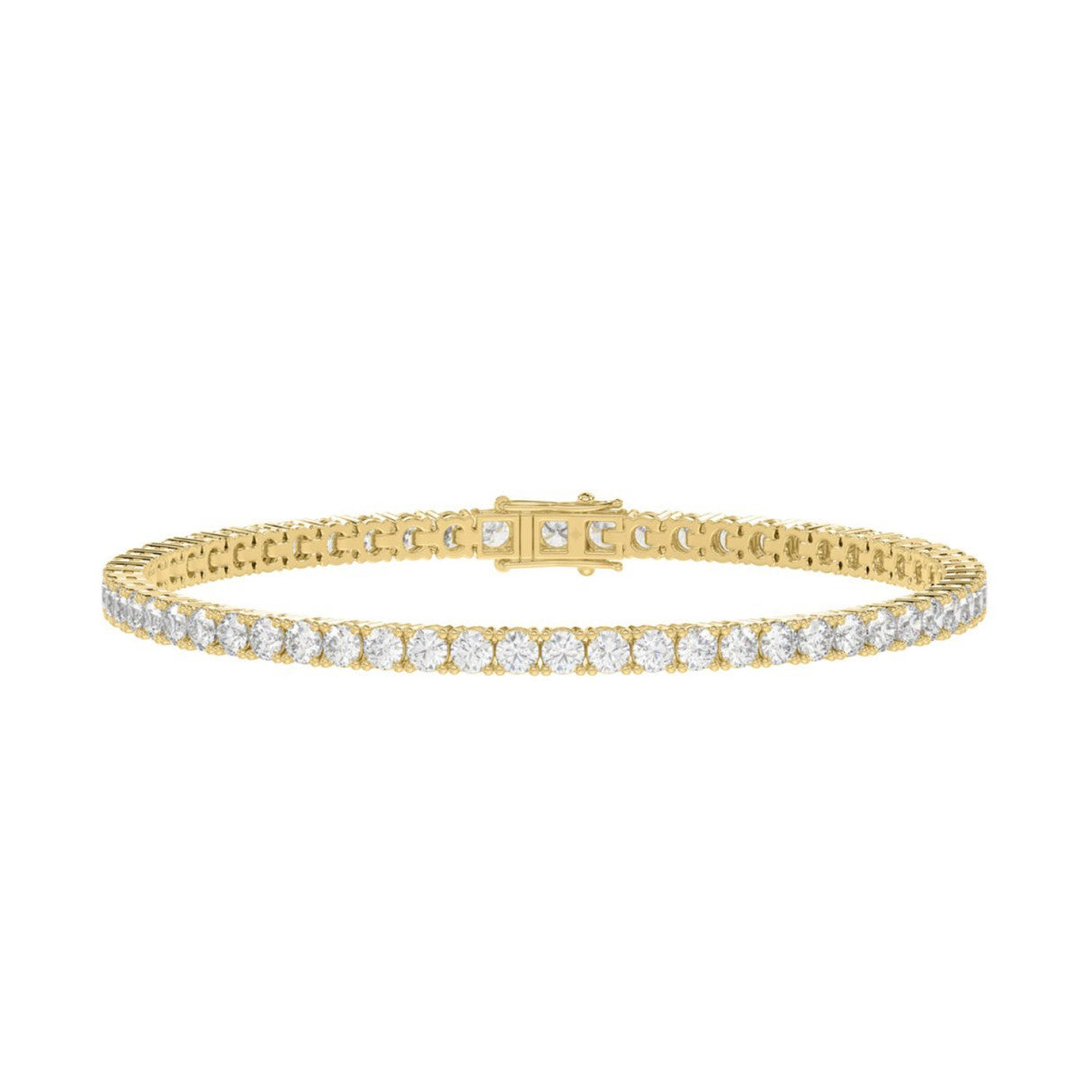 LADIES BRACELET 7CT ROUND DIAMOND 14K YELLOW GOLD