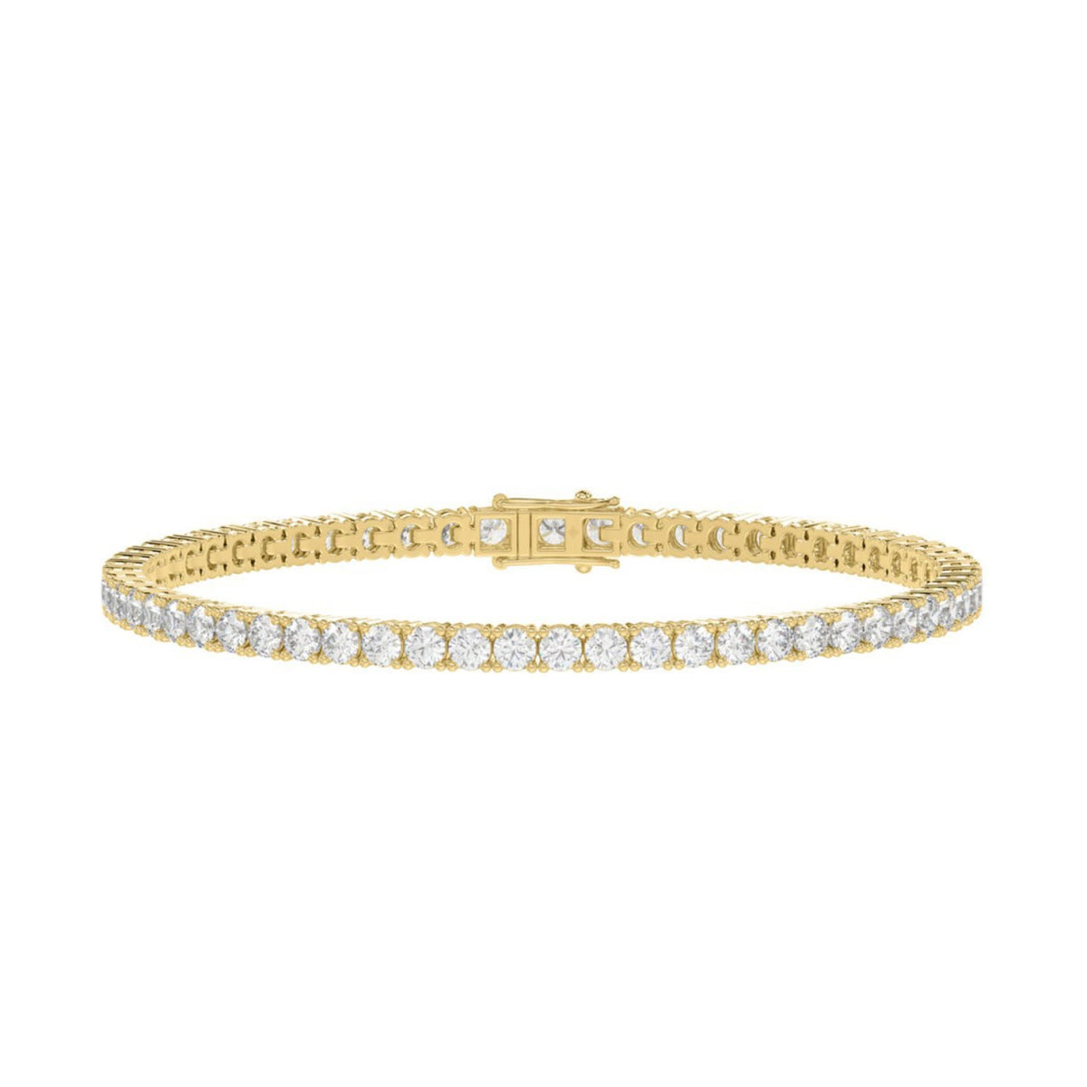 LADIES BRACELET 7CT ROUND DIAMOND 14K YELLOW GOLD