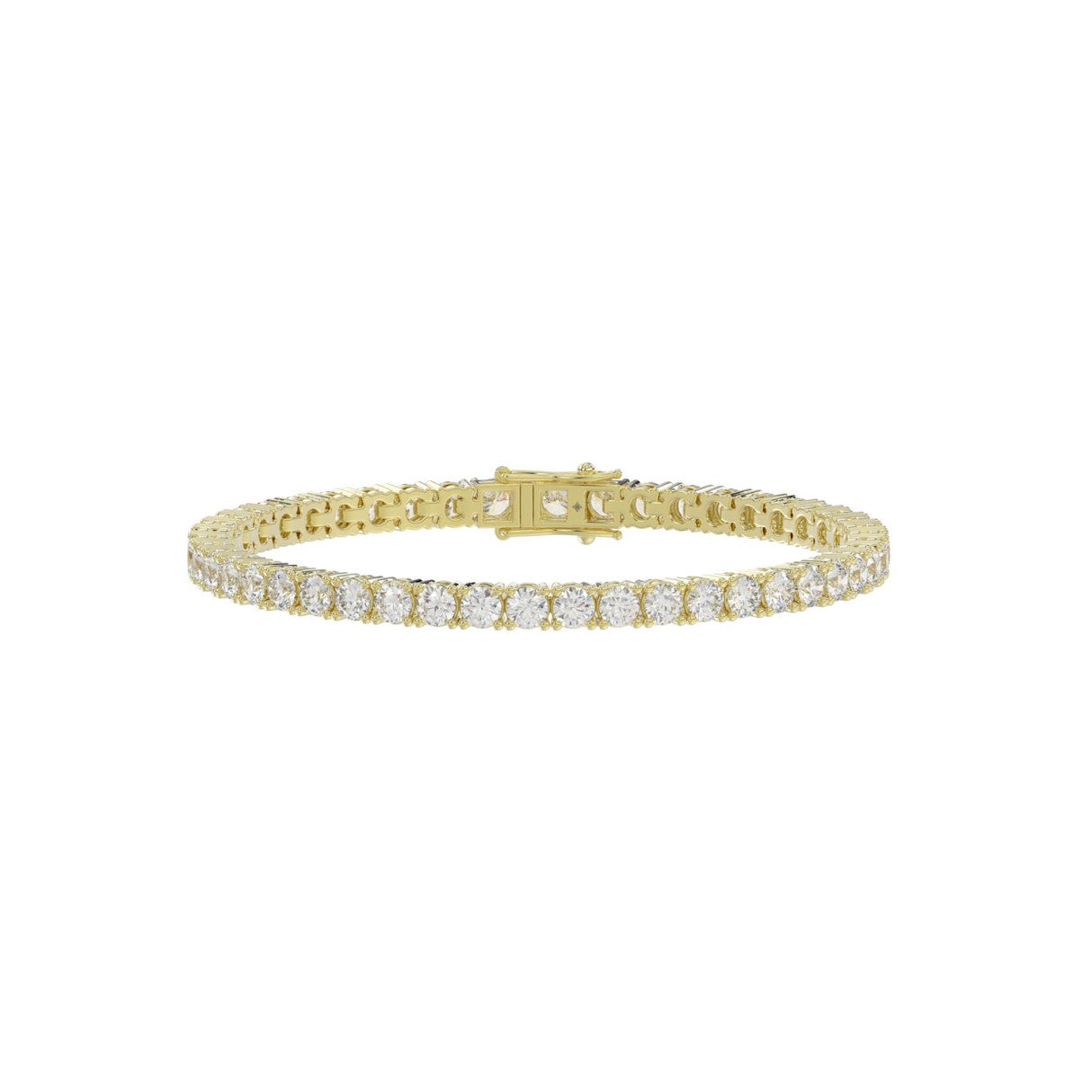 LADIES BRACELET 9CT ROUND DIAMOND 14K YELLOW GOLD