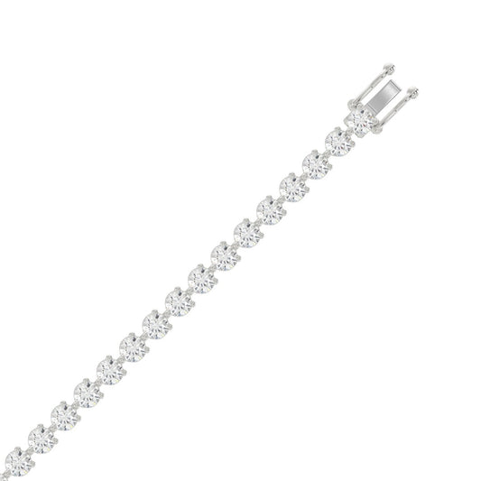 LADIES BRACELET 7CT ROUND DIAMOND 14K WHITE GOLD