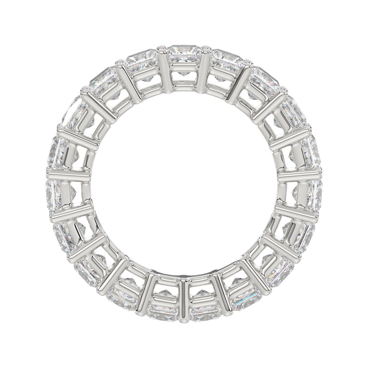 LADIES ETERNITY BAND 4 3/4CT PRINCESS DIAMOND 14K WHITE GOLD