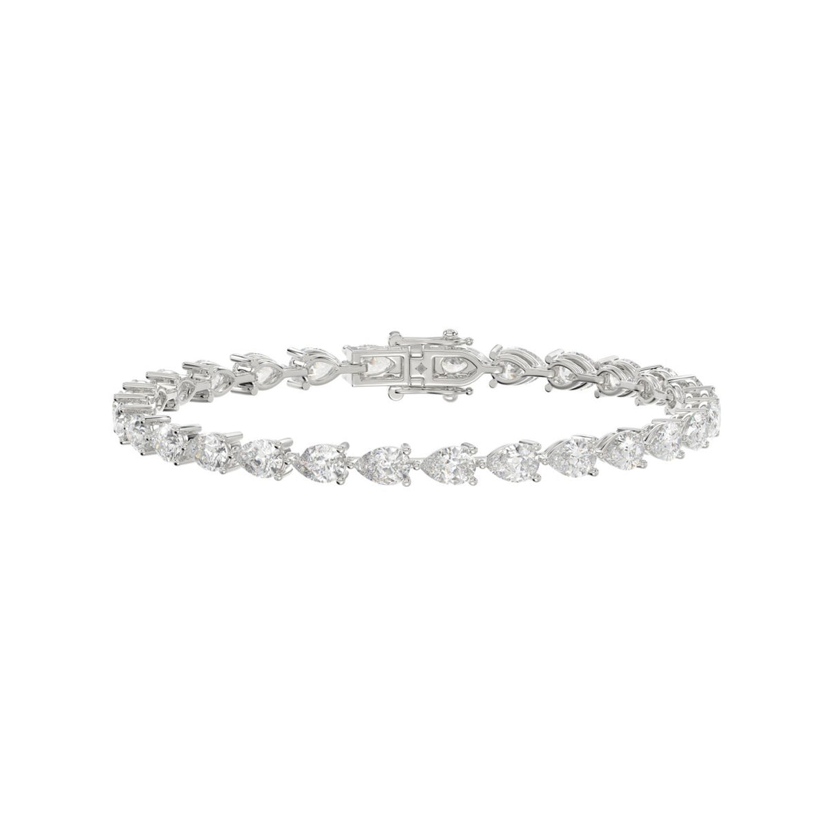 LADIES BRACELET 9CT PEAR DIAMOND 14K WHITE GOLD